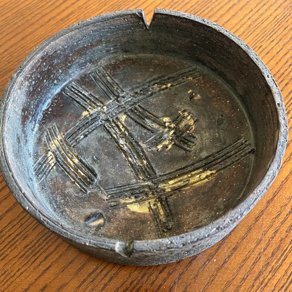 Marcello Fantoni for Raymor Mid Century Italian Brutalist Rustic Dish or Ashtray